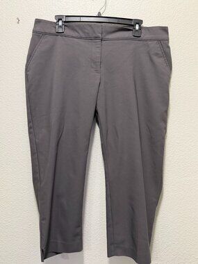 Apt 9 "Torie" gray capri pants, flat front with pockets, size 14
